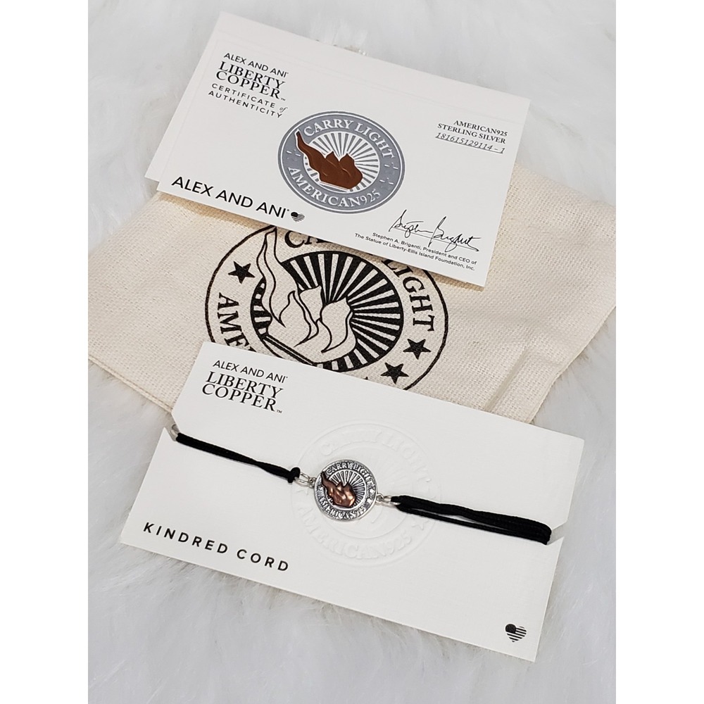 NWT Alex and Ani Liberty Copper Kindred Cord Bracelet ADJUSTABLE Carry Light